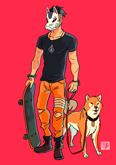 tohdraws: Skater Fox feat. Shiba Inu  Music: MAN WITH A MISSION - Dog Days 