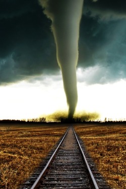 jaimejustelaphoto:  Tornado on the train tracks  &gt;3 