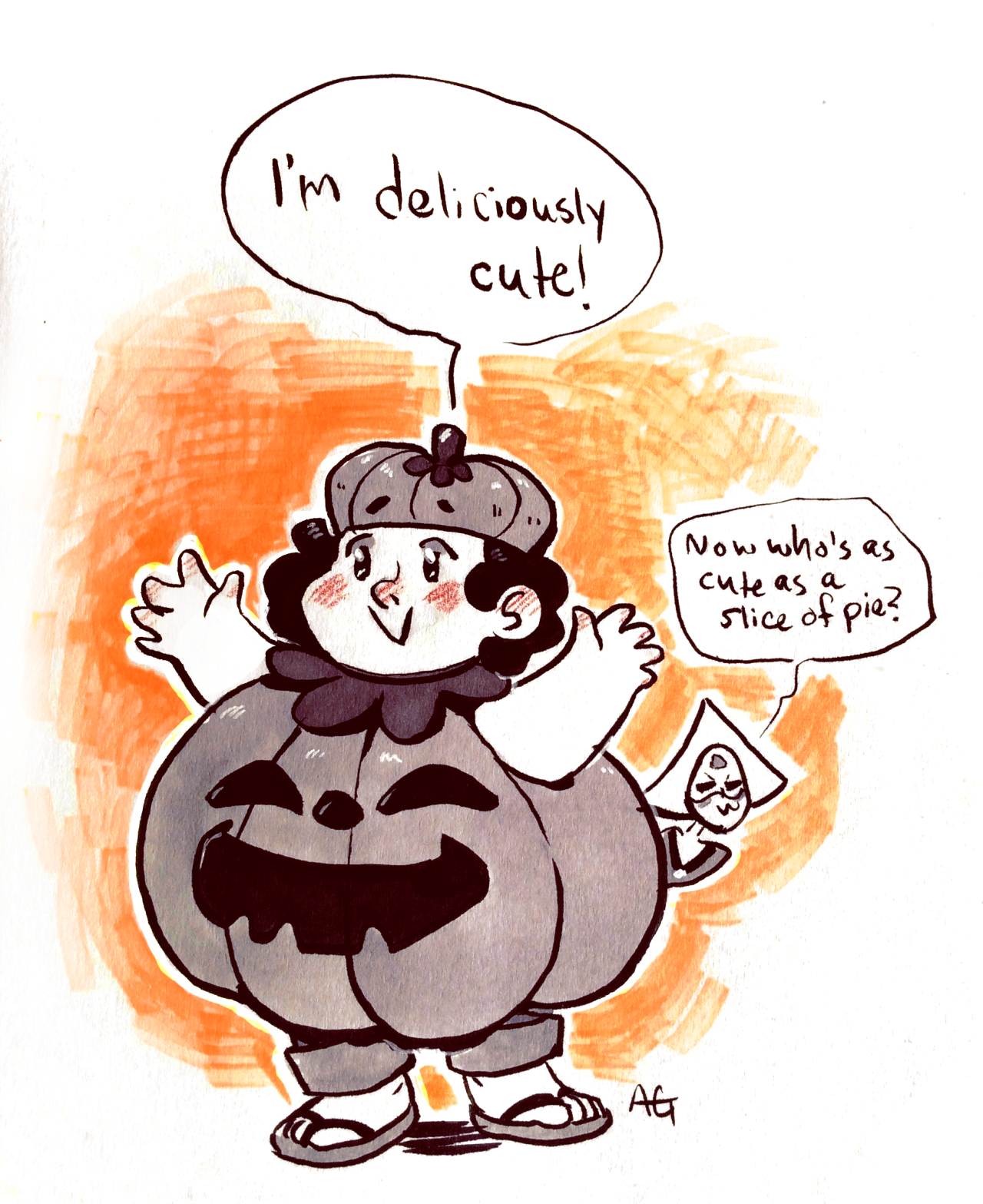 moofrog:  Inktober days 4+5 (Vampire and Pumpkin)  So I saw Hotel Transylvania 2