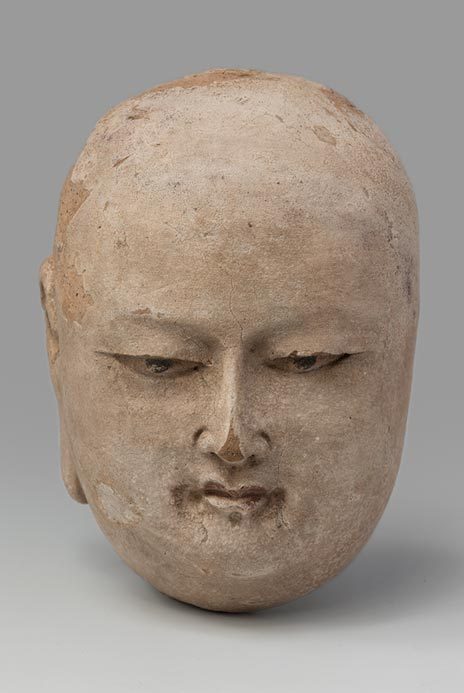 Head of a Monk (Buddha’s Pupil Ananda?)Dunhuang, China, 8th–9th centuryLoess, clay, paint© State Her