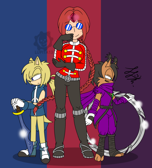 The new Team Chloe the Robotnik, Luka the Hedgehog and Sekiro the Lynx