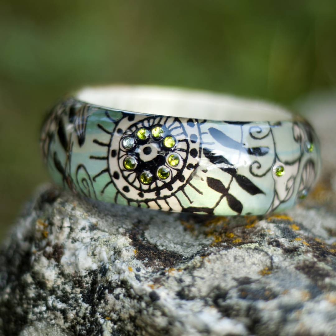 Abstract Ring by PAGANEuniques Art Resin Ring Kandinsky Circles Ring