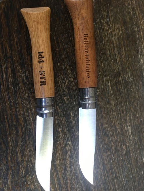 Opinel Knives had a free engraving day so I got my partner a little gift for being an excellent play