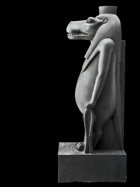 egypt-museum:  Statue of the goddess Taweret   Goddess associated with fertility and the hippopotamu