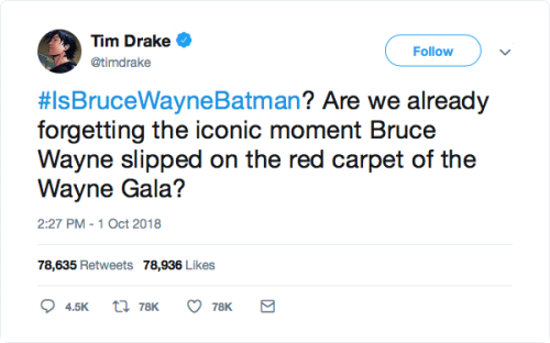 crinosg:jeeperso: crinosg: dickiesgrayson: #IsBruceWayneBatman: a social media au | Part I I me