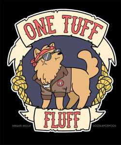 doodleforfood:  Close up of the tuffest fluff shirt design.New items like this cutie are now in the online shop!