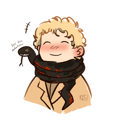 thacmis:For twitter prompt from @pippitypopadoo​: “May I propose noodl snek scarf crowley"insta