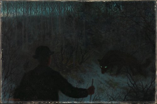 lychens: Theodor Kittelsen - The Ash Lad and the Wolf, 1900