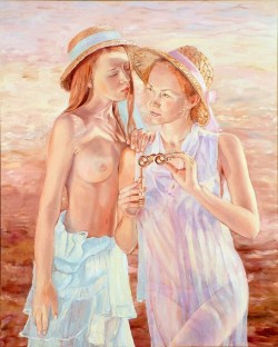 Artbeautypaintings:  Little Summer Gossips - Urszula Nieborak 