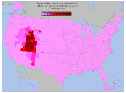 wvrmple:mapsontheweb:Mormons in America.What the fuck is goin on in kansas
