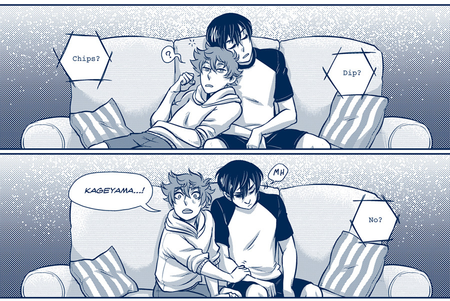 misslucid:  luckyjuicepress:  This is the extra from our kagehina doujinshi, Lost