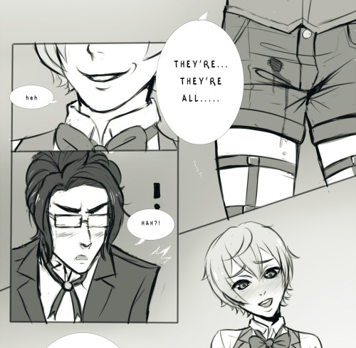 deicidem:pic i finished just before sad hiatus, figured i might as well post it. idea based on chat with @aloistrancy-trash…Alois is such a brat and he would absolutely do this to Claude. tru storytw omorashi/pee lol