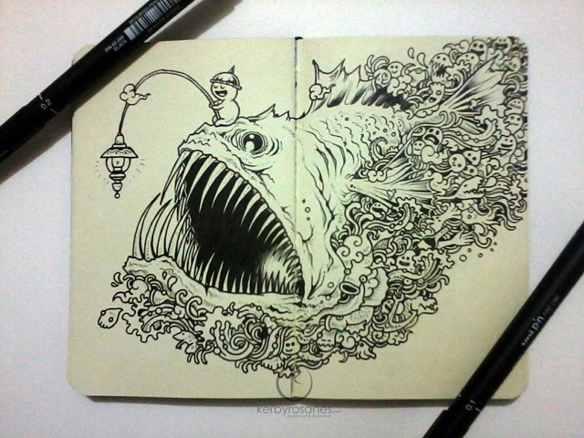 unknowneditors:  Philippines-based illustrator Kerby Rosanes proves that doodling