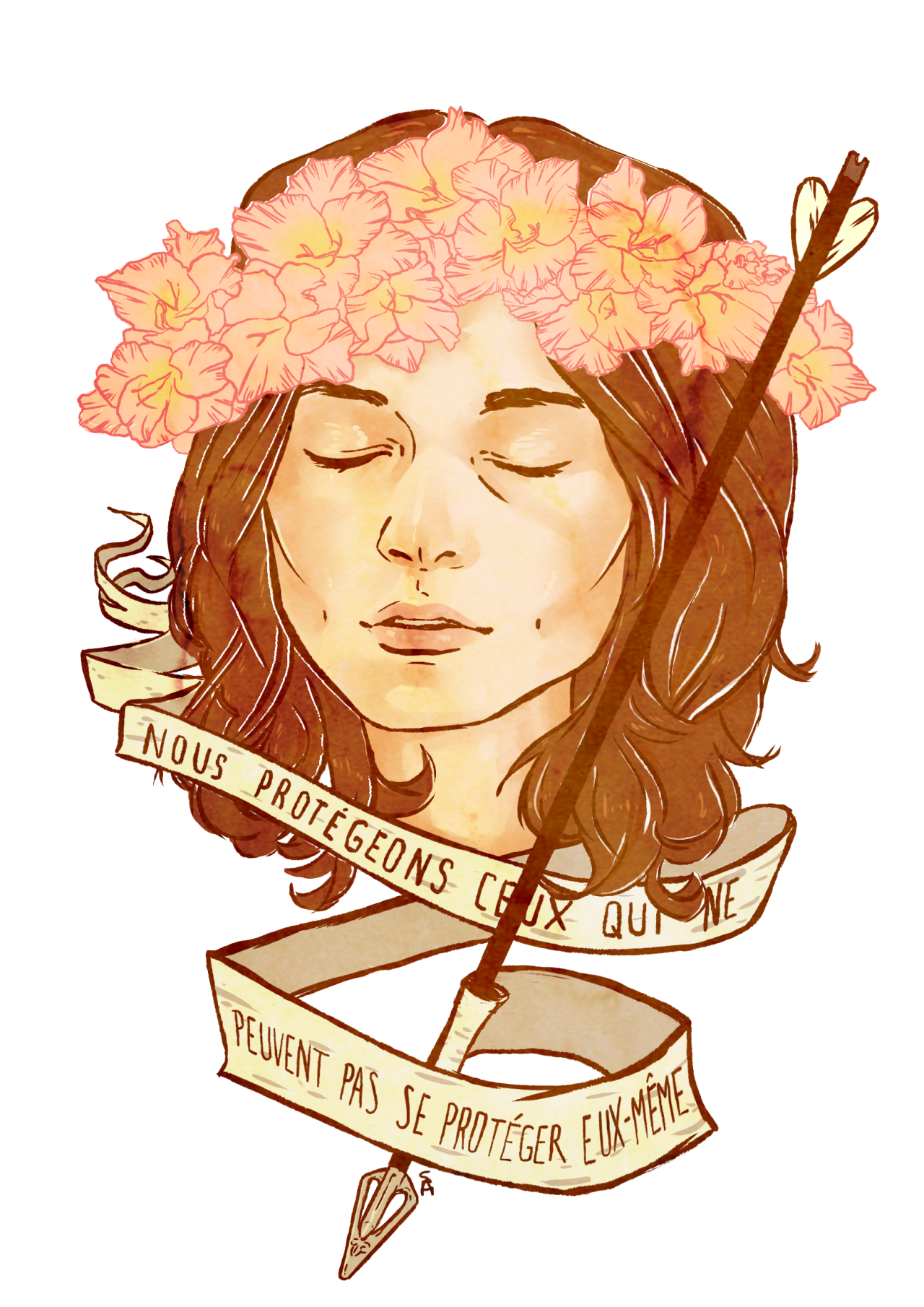 themissingspice:  *CRIES*The flowers around her head are Gladioluses which symbolizes