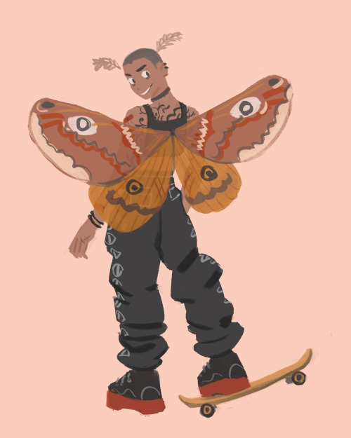 the prompt was goth skater mothman 