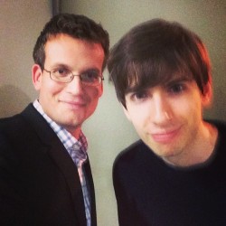fishingboatproceeds:  Hanging out with tumblr founder and out-of-focus individual David Karp.
