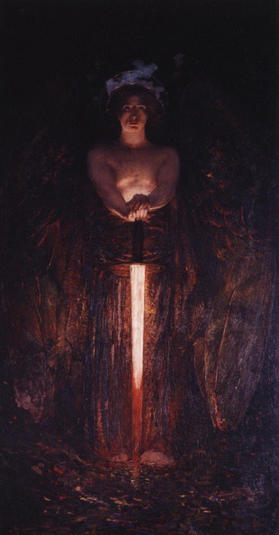 art-is-art-is-art:The Angel With The Flaming Sword, Edwin Howland Blashfield