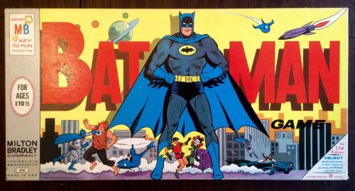 The 1966 Milton Bradley Batman game. Note that the look of the product is clearly inspired by the “n