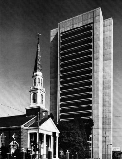 fuckyeahbrutalism:  American Life Insurance Company, Wilmington, Delaware, 1971 (I.M. Pei &amp; Partners)  Wow - now I know what Brown University&rsquo;s Science Library tower knocks-off (nearly as good, not locally beloved, but I like&hellip;)