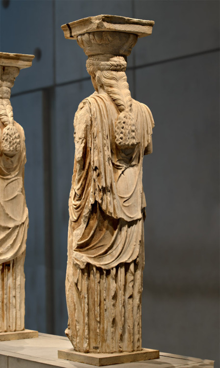 theancientwayoflife:~ Caryatide (Kora) from the South porch of Erechtheion. Date: 421—406 B.C.