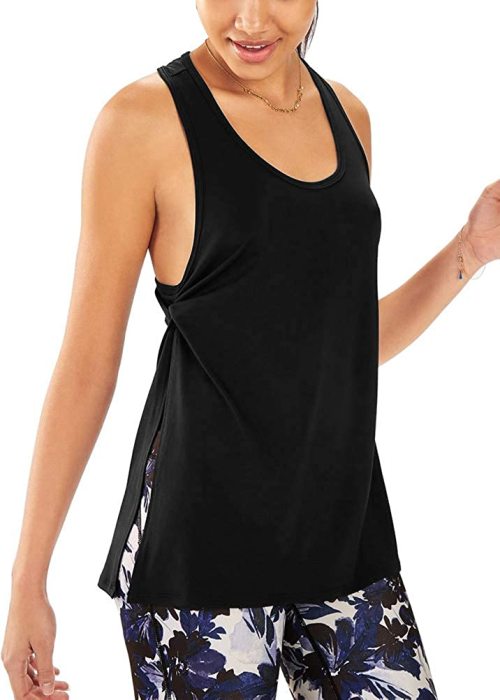 Mippo side split racerback tank top 