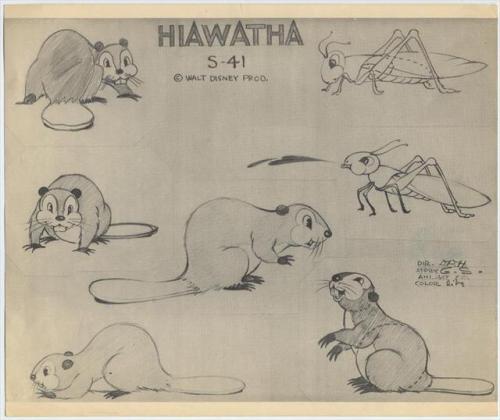 Silly Symphony - Little Hiawatha directed by David Hand, 1937A printed model sheet titled “Hia