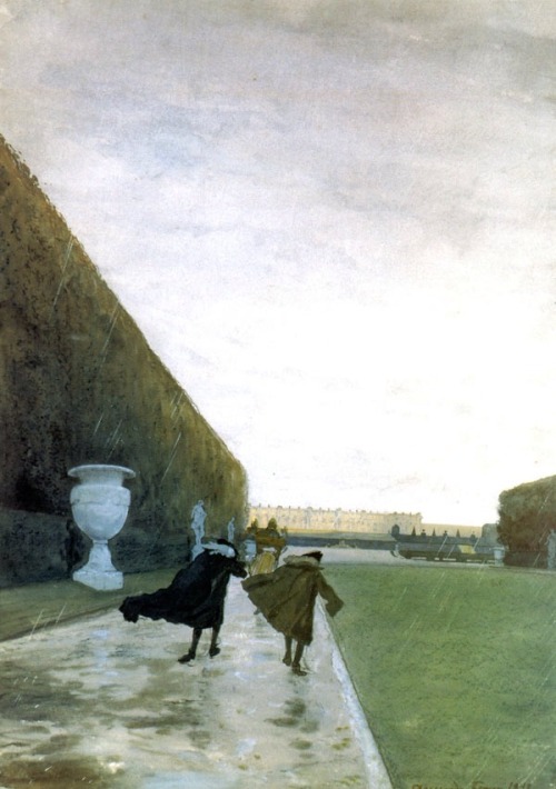 the-paintrist: summerlilac: The King walked in any weather - Alexandre Benois, 1898 Alexandre Nikola