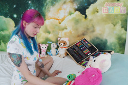 scummybaby:  coloring with my stuffies 
