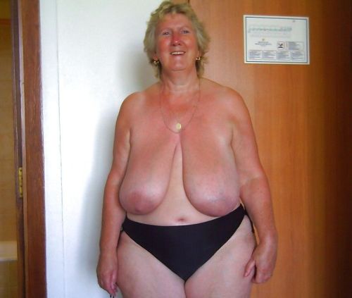 Big fat saggy granny tits Mature naked.