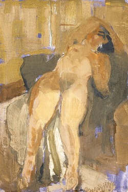 terminusantequem:  Carlo Corsi (Italian, 1879-1966) - Studio di una figura (1953) - tempera on paper, cm 64x43 