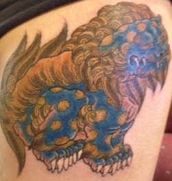 Shisa Dog Half-sleeve Tattoo Design by CrisLuspoTattoos on DeviantArt