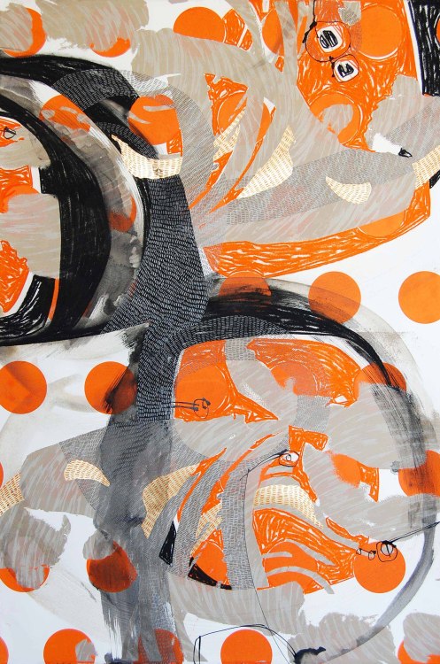  tumblropenarts: Artist Name: Steph Houstein: Bonescape 81, 2014, 80x120cm, silkscreen & mixed media. Tumblr 