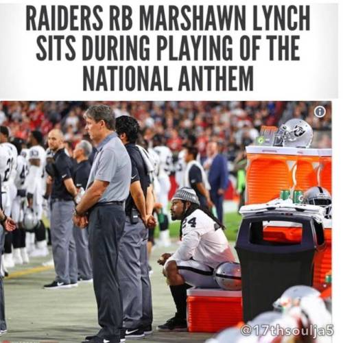 @Regrann from @17thsoulja5-Just like #ColinKaepernick did around the same time last year, #MarshawnL