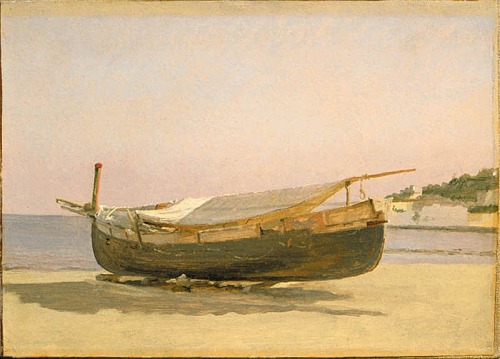 Dosseringen, Seen from the Sea (ca. 1837)The Boat, Dragged on Shore (ca. 1839–40) Christen Købke (Da