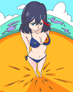 ryuko:  i spy a cutie at the beach 