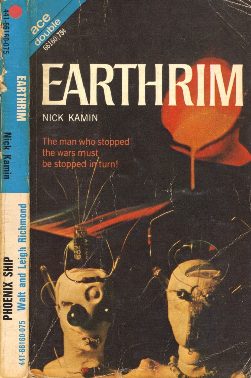 scificovers: Ace Double #66160: Earthrim by Nick Kamin, cover by Panos Koutrouboussis, 1969. Pretty 