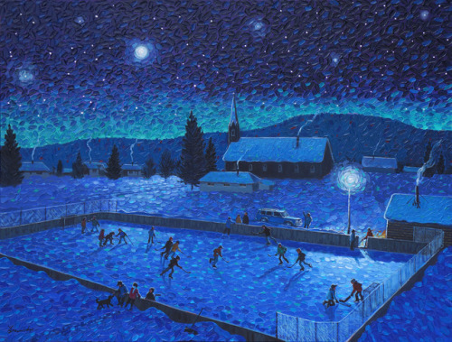 Playing into Night   -    Bill Brownridge , 2013 Canadian ,b.1932- Acrylic on ca