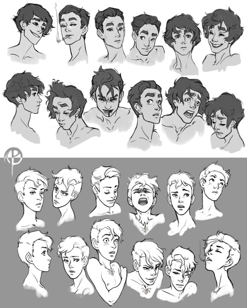 Expression sheets for Fio and Este.  Some of these were really fun to make!  For some reas