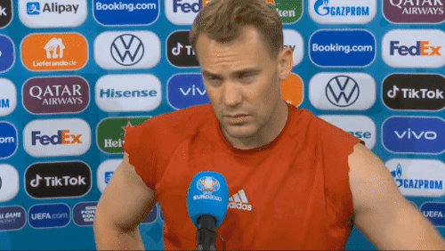 Manuel Neuer Subtly Waving His Pride Rainbow Band Around During The Post-game Interview Of Hungary Vs.