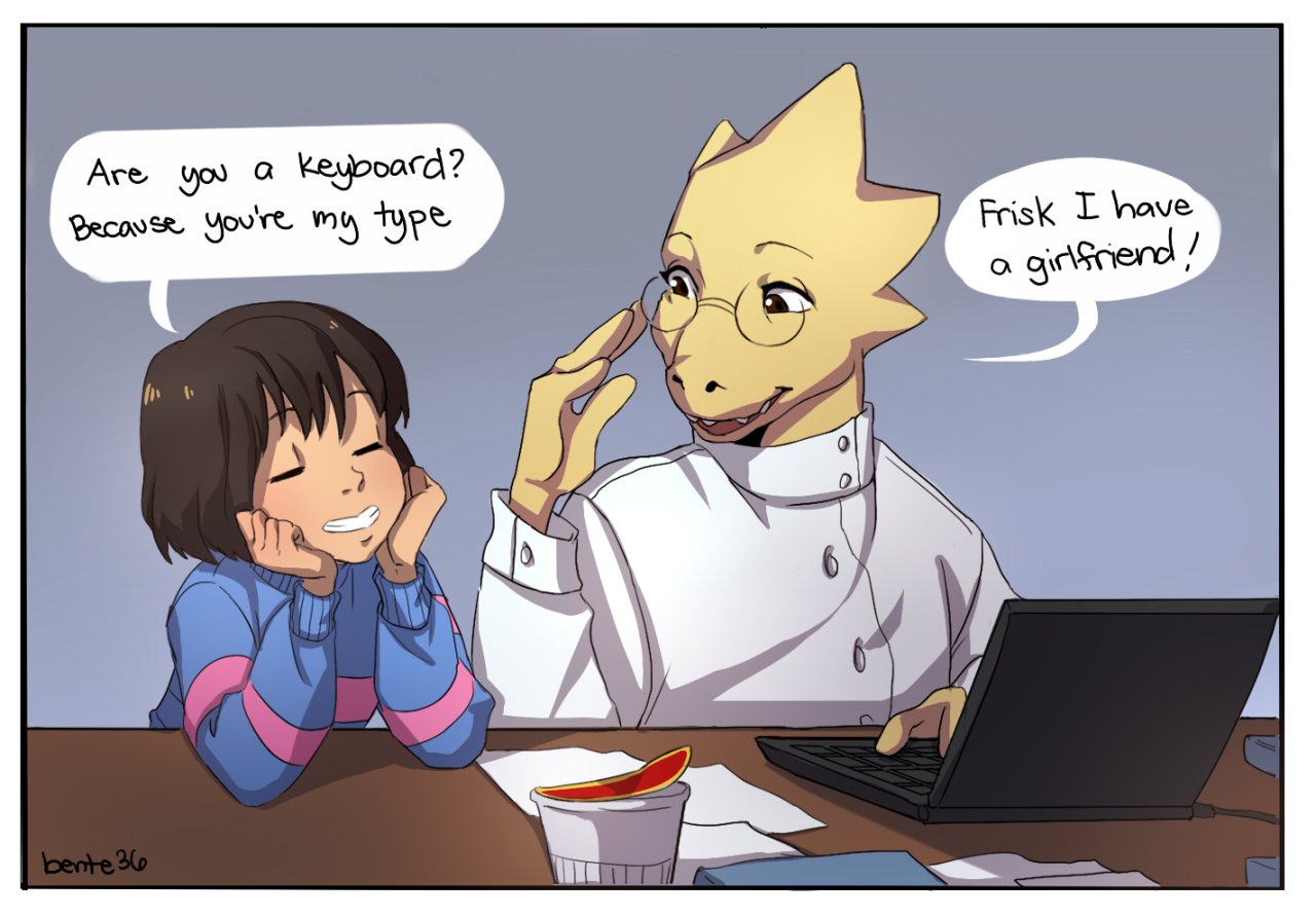 bente36:Frisk + pick-up lines …I had too much fun drawing this.omfg I love it X3
