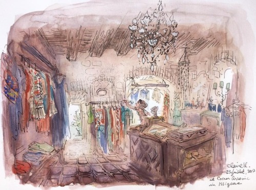 claireonacloud: Spent the day sketching in a charming boutique in Issigeac. La vie est belle. #corne