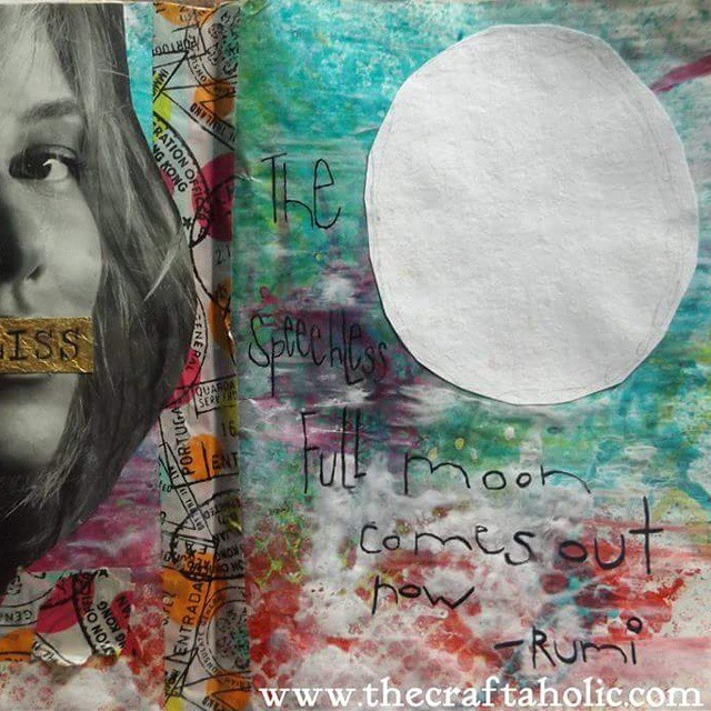 How to make a #rumi #inspired #artjournal page. Today on my blog. #mixedmedia #the100dayproject (at thecraftaholic.com)
