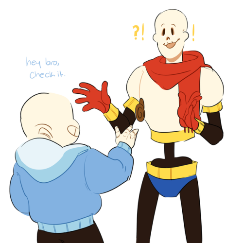 softbabypup: papyrus makes a new friend! based off of this post: X on their way for a hangout with t