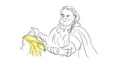 ask-the-odd-couple-from-asgard:happy [late] fathers dayand braidshttp://ask-the-odd-couple-from-asga