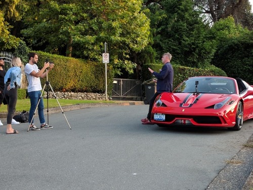 Filming with the Ferrrari 458 Speciale Aperta.  Prep for Gumball 3000.