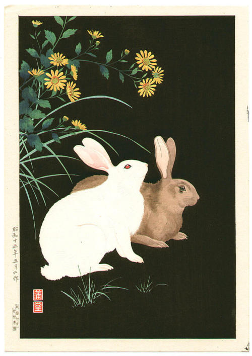 Two Rabbits, Nishimura Hodo, 1940