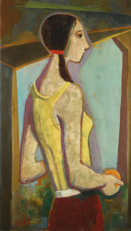 peira: Karl Hofer:  Mädchen mit Orange (1948)