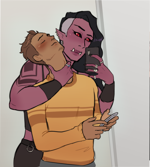 m8tuna: memes redraw of these two nyx and her bf 