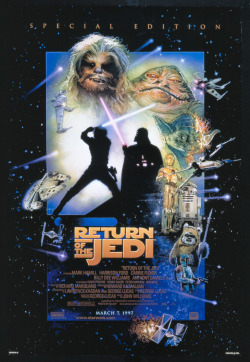 starwars:  Drew Struzan’s poster for the 1997 Special Edition release of Return of the Jedi.