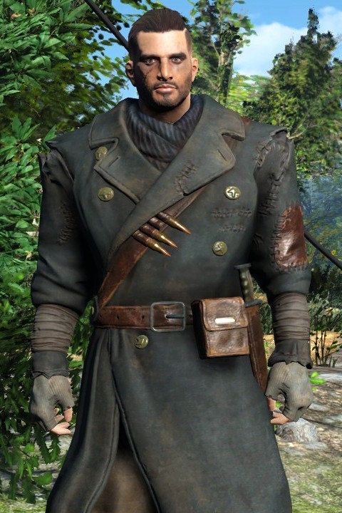 saiyuri-thedragonborn: Arthur Maxson (vanilla &amp; modded) wearing Hunter’s Long Coat (Ol